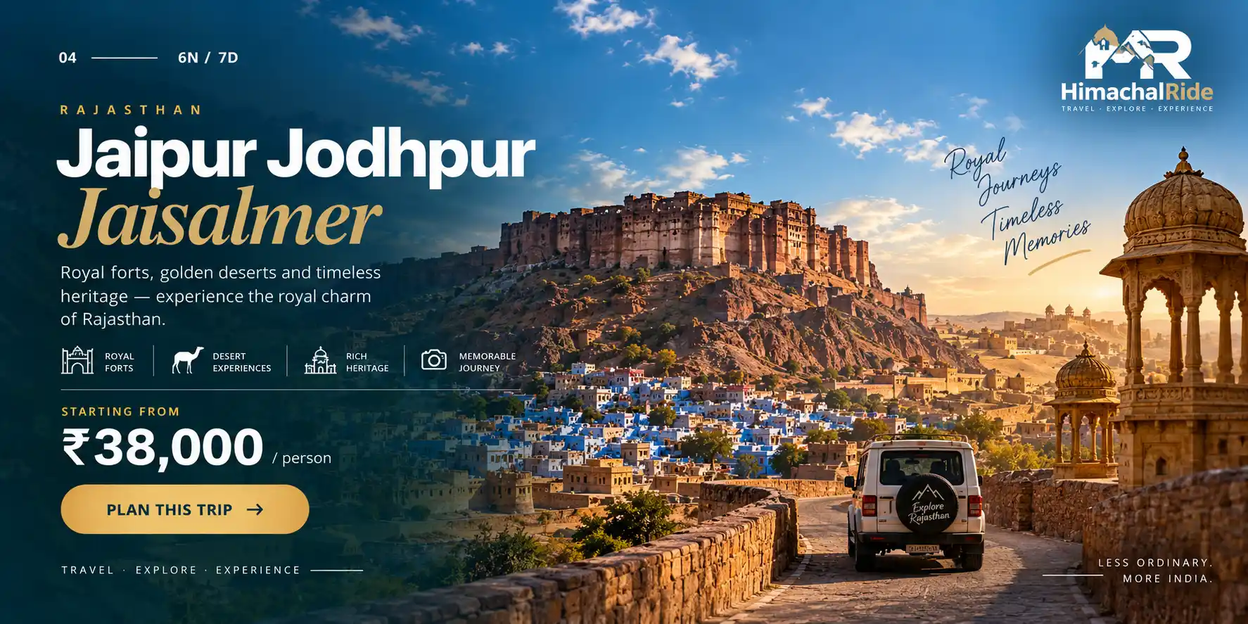 Jaipur Jodhpur and Jaisalmer Rajasthan tour package